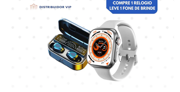 Smart Watch 8 Ultra + Fone Bluetooth Pods Pro - Compre 1 e Leve 2