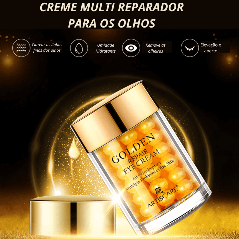 Combo Gold - Sérum Essência 24K + Creme para os olhos + Rolo massageador anti rugas (BRINDE)